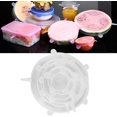 thumbnail image 2 of Fresh Cover-6PCS Transparent Reusable Silicone Food Pot Lid Bowl Covers Wrap Stretchable Preservative Film, 2 of 7
