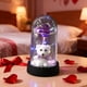 thumbnail image 4 of Luz nocturna conservada de Rose Bear para el Día de San Valentín | Cúpula de Cristal Decorativa Ambiental LED | Adorno romántico de escritorio | Flores de plástico moradas, blancas, azules, rojas, 4 of 6