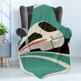 thumbnail image 4 of Train Soft Flannel Fleece Throw Blanket, Retro Design Poster Like Graphic with Modern Vehicle, Cozy Plush for Indoor and Outdoor Use, 70" x 90", Sea Green Eggshell, by Ambesonne, 4 of 5