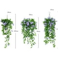 thumbnail image 3 of Outdoor Artificial Morning Glory Silk Flower Hanging Planter Patio Lawn Garden 10inch Hanging Basket with Chain Flowerpot, 3 of 6