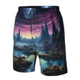 thumbnail image 4 of Vsdgher Fantasy Landscape Starry Night Men's Beach Shorts, Surfing shorts, Swim trunks, Quick Dry Swim Trunks for Surfing Beach Fun -X-Large, 4 of 6