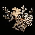 thumbnail image 3 of Hojas de cabellero nupcial Flor Pinza de cabellero lateral Sombreros, 3 of 9