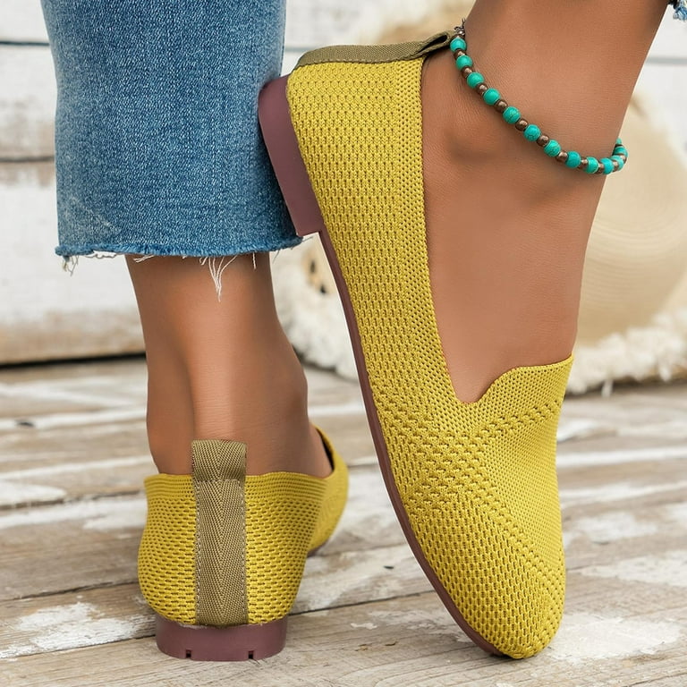 Round Toe Women Flat Shoes Slip on Girls Dress Black Ballet Flats Yellow 7 - Walmart.com Round Toe Women Flat Shoes Slip on Girls Dress Black Ballet Flats Yellow 7 - Walmart.com
