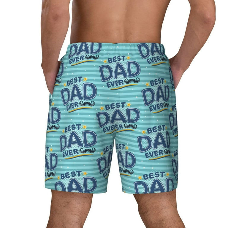 Kdxio Best Dad Ever Print Men'S Swim Trunks With Compression Liner