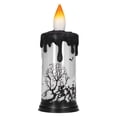 thumbnail image 4 of Velas de bola de nieve de Halloween Lámpara de vela electrónica LED de decoración terrorista para fiesta Vacaciones Esqueleto bailando, 4 of 10
