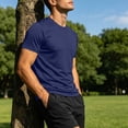 thumbnail image 6 of SAWOBUUN Mens Quick Dry Athletic T-Shirt Short Sleeve Moisture Wicking Workout Top Lightweight Breathable Stretch Gym Running Tee, 6 of 9