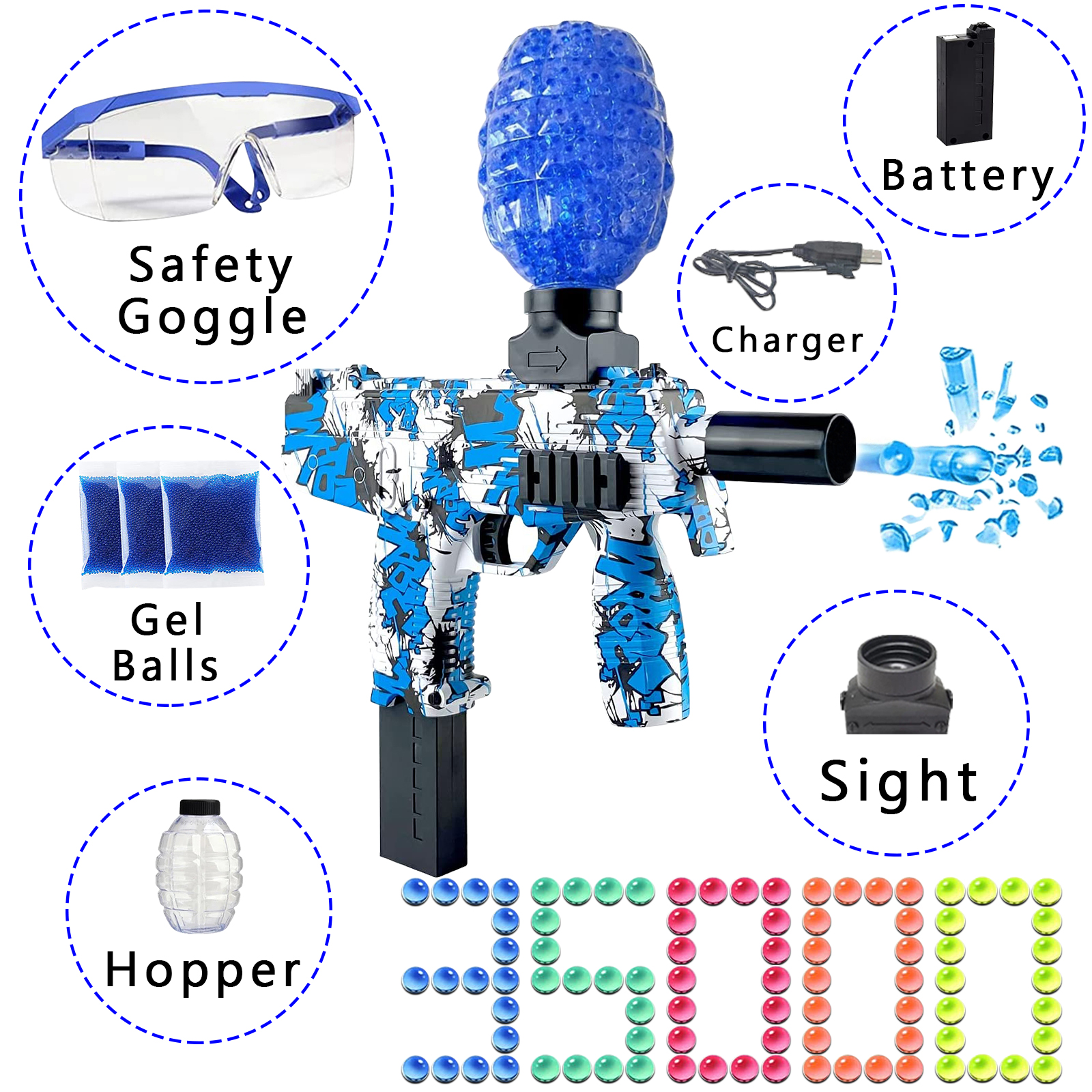 Electric Gel Blaster Gun,Water Beads Guns for Kids,Outdoor Activities,for Ages 12+