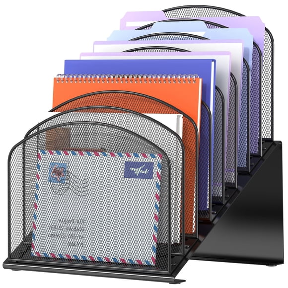 Organizador inclinado de archivos para escritorio Delifox de 8 secciones para oficina
