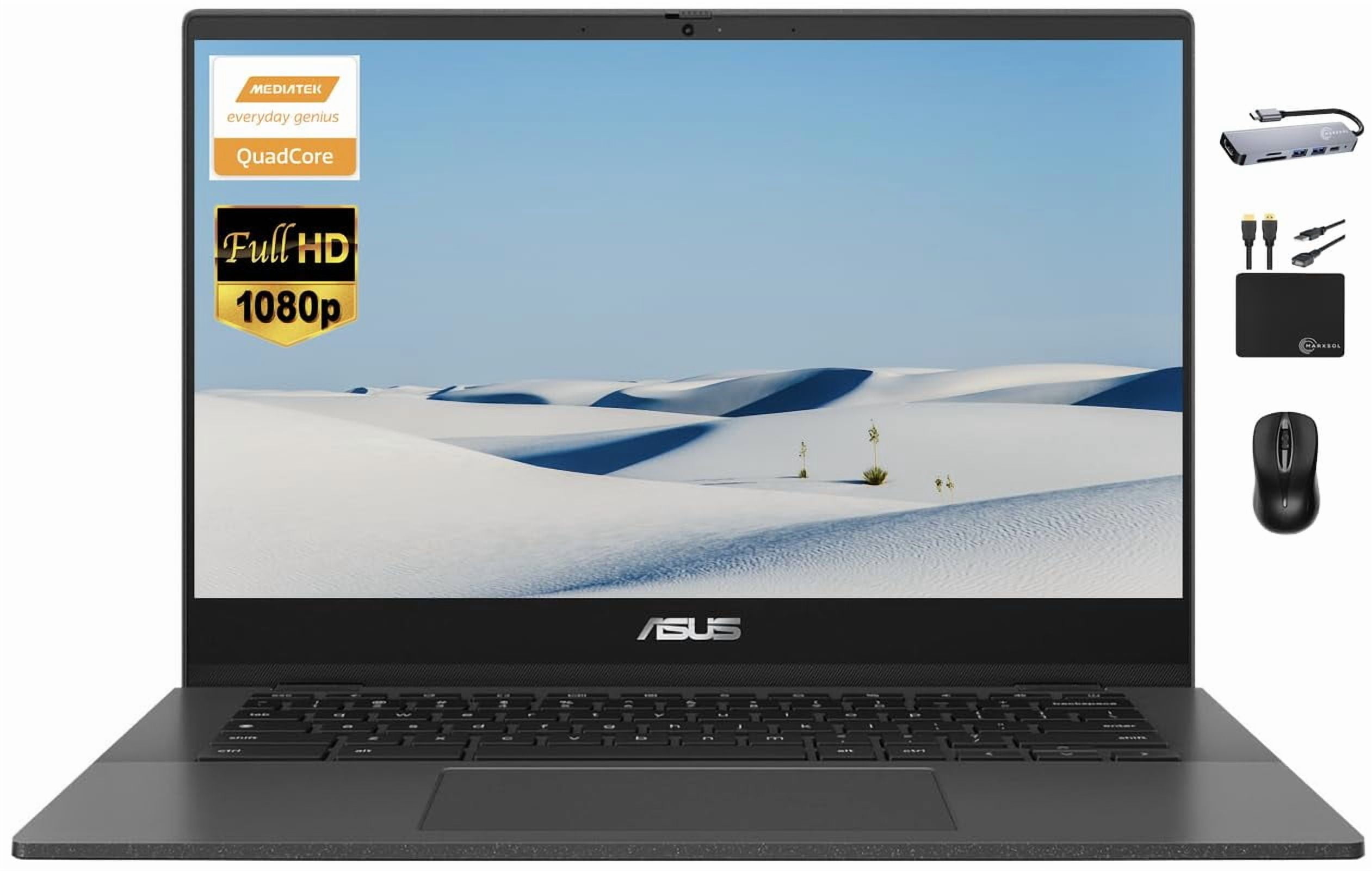 Ordenador portátil ASUS Chromebook 2024, el más nuevo, 14 pulgadas, FHD, 4 GB de RAM, 128 GB, SSD
