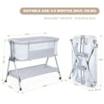 thumbnail image 3 of ANGELBLISS Flat Bedside Bassinet with Storage Basket, Easy Folding Portable Crib with Wheels, Included Breathable Mesh, Cozy Mattress(Off-White)(0-6 months), 3 of 9