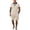 Khaki, variant on LTTVQM Men Comfort Casual Contrast Lapel Waffle Short Sleeve Polo Shirt Stretch Drawcord Relax Short Pant Summer Two Piece Set White 2XL