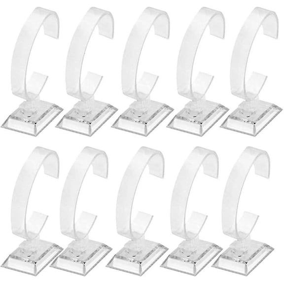 Pack Of 10 Transparent Watch Display Stand Holder, Watch Stand Transparent For Home Or Store Use