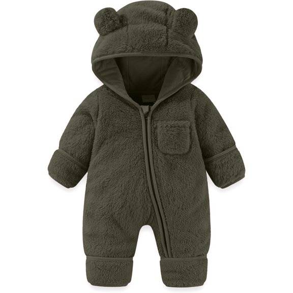 Baby Girls Boys Bear Snowsuit Romper Hooded Cute Winter Clothes Cute Baby Boy Outfits for Baby 0-3 Months