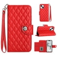 thumbnail image 6 of Allytech Wallet Case for iPhone 15 Plus, Luxury PU Leather Shockproof Protective Flip Cover for Women Girls, Kickstand Folio Case with Card Slots Holder Wrist Strap Lanyard - Red, 6 of 7
