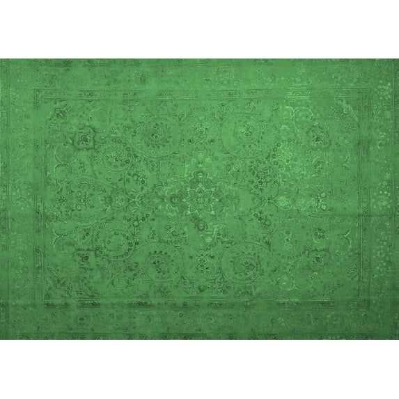 Ahgly Company Indoor Rectangle Persian Emerald Green Bohemian Area Rugs, 3' x 5'