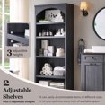 thumbnail image 4 of SinCiDo Tall Arched Bathroom Storage Cabinet with Adjustable Shelves, 5-Tier Bathroom Cabinet for Bathroom, Kitchen, Living Room, Grey, 4 of 7