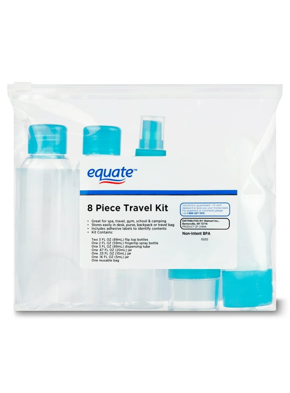 Equate Travel Kit, 8 Piece Plastics