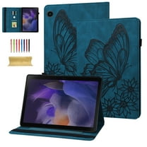 Samsung Galaxy Tab A8 2022 Case, Samsung X200/X205/X207 10.5 inch Tablet Case, Dteck Embossed Butterfly Folio Flip Case with Card Slots Stand Cover For Samsung Galaxy Tab A8 10.5 2022,Blue