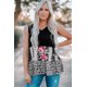 thumbnail image 3 of ABPHQTO Camiseta sin mangas con cuello en V y estampado floral de leopardo para mujer, 3 of 5