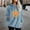 Light Blue, variant on EchfiProm Womens Sweatshirts Blue with Pockets Hoodies Fall Pullover Long Sleeve Fleece Pumpkin Tops for Womem Oversized