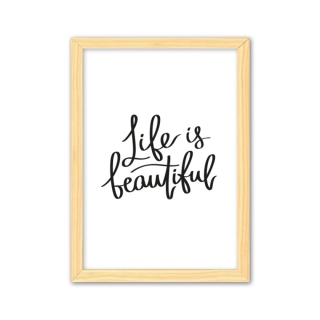 La vida es hermosa cita Cuadro de madera decorativa marco de casa A4