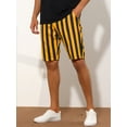 thumbnail image 2 of Unique Bargains Men's Striped Shorts Regular Fit Casual Summer Dress Chino Shorts 28 Yellow Black, 2 of 6