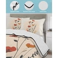 thumbnail image 4 of Quilts Twin Size, Spring Floral Soft Comforter Bedding Set for Bed, Middle Century Summer Botanical Boho Lightweight Quilted Bedspread with Pillow Cover(2 Pieces) for All Season, 68x86 Inch, 4 of 6
