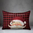 thumbnail image 3 of Creative Products Santa Knows on Plaid 14x20 Spun Poly Pillow, 3 of 3