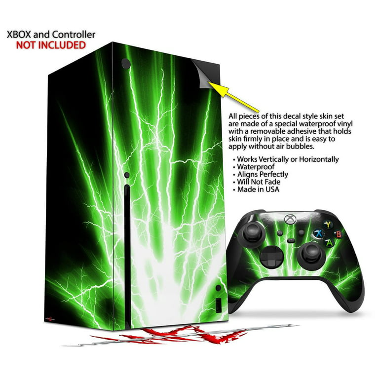 WraptorSkinz Skin Wrap compatible with the 2020 XBOX Series X Console and  Controller Lightning Green (XBOX NOT INCLUDED)