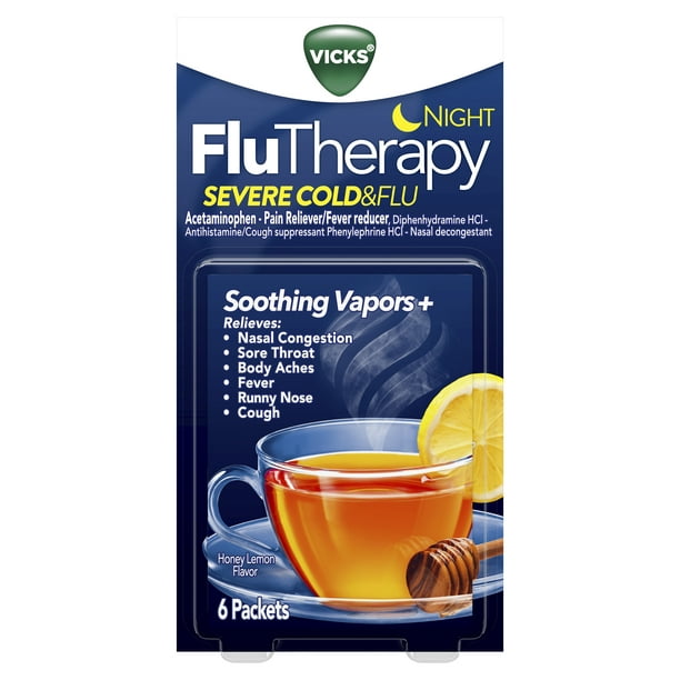 Vicks Flutherapy Cold And Flu Medicine Night Hot Drink 6