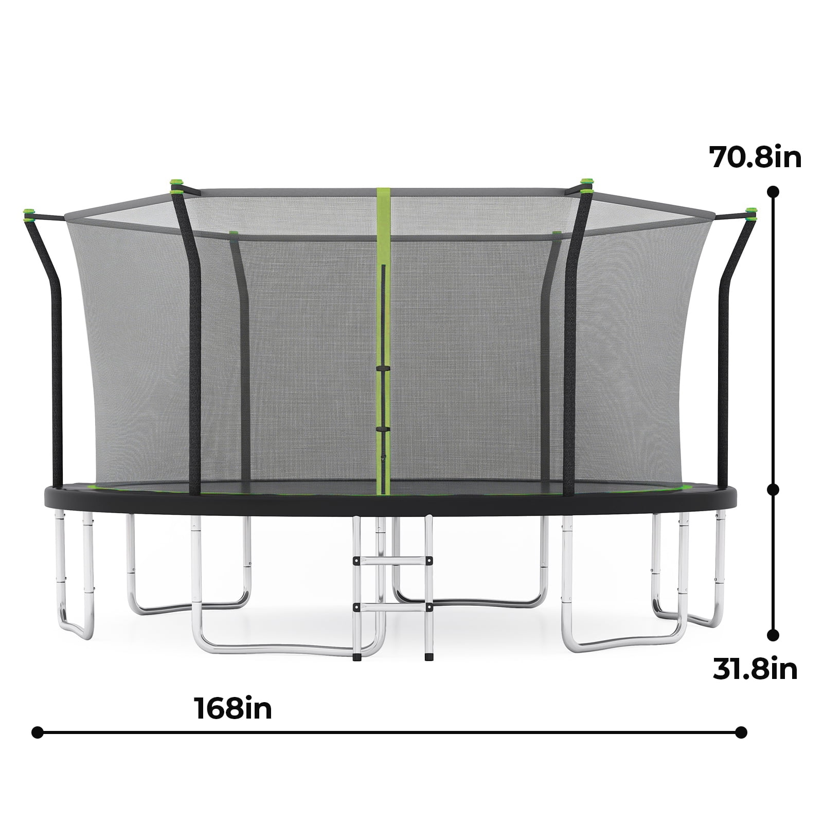 Alvantor 14Ft Trampoline for Kids, Recreational Trampoline with Enclosure Net and Ladder Green