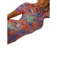 thumbnail image 2 of SAYOO , vestido ajustado largo estampado de verano para mujer, manga corta, estampado elegante, cuello redondo, fiesta, playa, vacaciones, ropa de calle SAYOO casual, 2 of 9