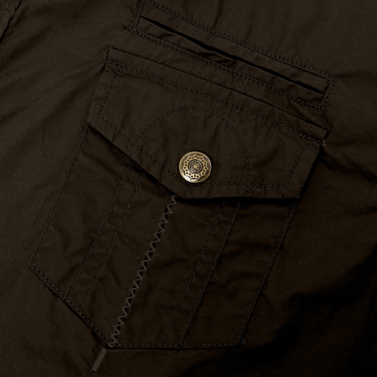 JXMVOJ Men's Workwear Short Sleeved Shirts, Casual Cotton Shirts, Lapel Collar Button-Down Shirts Military Style Shirt Summer Light Shirts Business Work Tops with Double Pockets