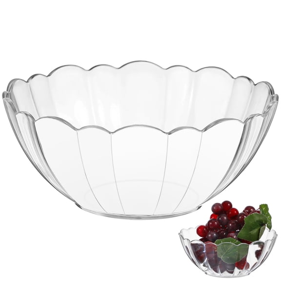 BESTONZON Transparent Acrylic Salad Bowl for Kitchen Use Perfect for Serving Desserts Fruits Vegetables Snacks 17cm