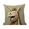 thumbnail image 3 of Animals Print Pillow Cover 45x45CM - Cute Short Lint Cushion with Faux Embroidery, Decorative Throw Pillowcase for Sofa Bedroom and Living Room, 3 of 6