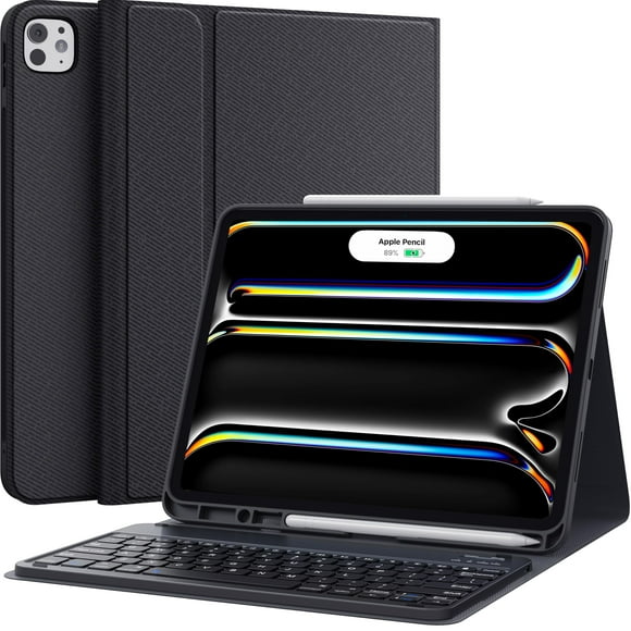 Funda para iPad Pro 13 CHESONA 2024 con teclado desmontable, color negro