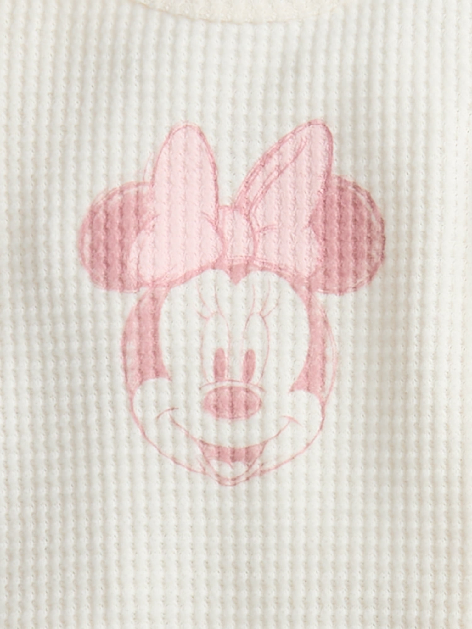 Minnie Mouse Baby Girls Waffle Knit Top and Pants Set, 2-Piece, Sizes 0M-24M