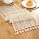 thumbnail image 1 of Mantel rectangular de encaje de ganchillo elegante mantel de malla hueca, adecuado para decoración de boda bohemia simple, largo de novia 180 cm, ancho 24 cm., 1 of 6