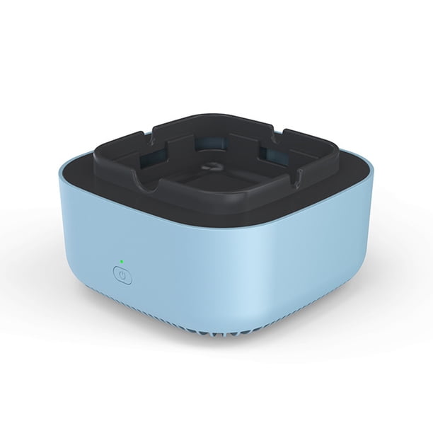 Ounissouiy Cenicero purificador de aire multifuncional función de aromaterapia filtro ceniceros herramienta purificadora eliminar dormitorio para Suministros de limpieza para el hogar Azul