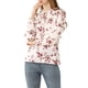 thumbnail image 4 of Blusa de manga rizada para mujer INSPIRE CHIC, con cuello fruncido, lazo autoajustable, elegante, de gasa floral, talla S, 4 of 6