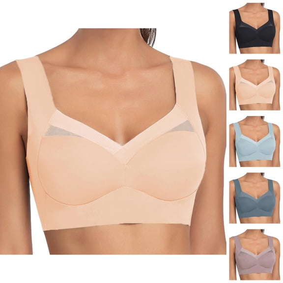 Cooling Bras for Women Seamless Wide Strap Wireless Lightweight Push Up Lifting Bralettes Everyday Bra