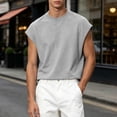 thumbnail image 5 of Kalauyu Sleeveless Athletic Tank Tops for Men Round Neck Cotton Blend Loose Summer Breathable Solid Color Workout Sleeveless Tees, 5 of 9