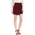 thumbnail image 5 of INSPIRE CHIC Women's High Low Hem Elastic Waist Zip Side Office Pencil Mini Skirt XL Red, 5 of 7
