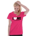 thumbnail image 4 of I Love Me Funny Flirty Valentines Day Womens Slim Fit Graphic Tee Brisco Brands S, 4 of 5