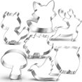 thumbnail image 1 of Woodland - Juego de cortadores de galletas de 3 pulgadas, 7 piezas, zorro, b&uacute;ho, ciervo, p&aacute;jaro, erizo, ardilla, hongo, cortadores de galletas de animales del bosque LUBTOSMN NA, 1 of 8