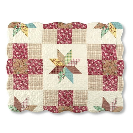 - Classic Country Star Patchwork Scalloped Edge Pillow Sham