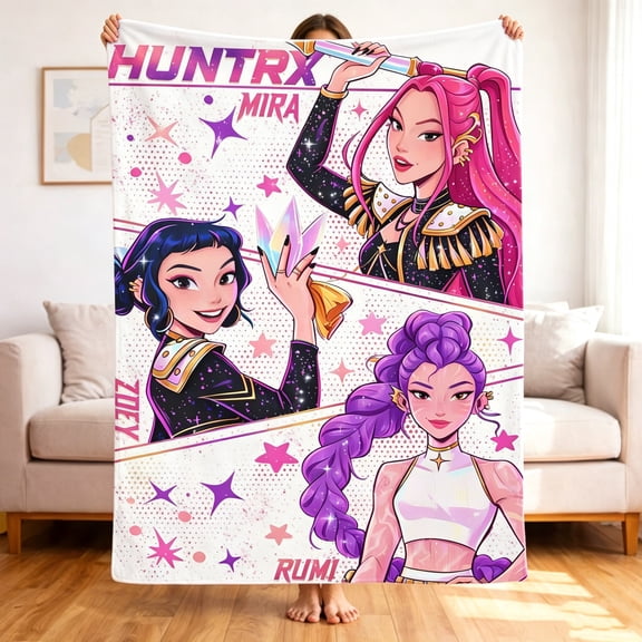Premium Custom Flannel Blanket Personalized Soft Cozy Throw Blanket All Season Washable For Sofa Couch Bed Gift Home Décor - Kpop Fantasy Warrior 18 60x80