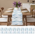 thumbnail image 4 of Summer Oceans Waves Table Runner 13x90in Non-Slip Cotton Linen Table Runners, Navy Blue Striped Dresser Scarves TableRunner for Dinner Kitchen Dining Wedding Party, 4 of 9