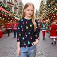 thumbnail image 7 of YUNAFFT Girls Christmas Print Casual 3/4 Sleeve Round-Neck Blouses & Shirts Cotton-Like Comfort Fit Elastic 4-14Y, 7 of 7