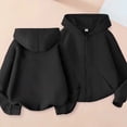 thumbnail image 5 of Gubotare Girls Zip Up Hoodies Teen Fleece Full-Zip Sweatshirts Jacket Casual Fall Hoodie with Pocket Black,Size 13-14 Years, 5 of 7